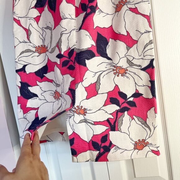 Ann Taylor Floral Hibiscus Lined Textured Spring Summer Pencil Straight Skirt - Picture 6 of 9